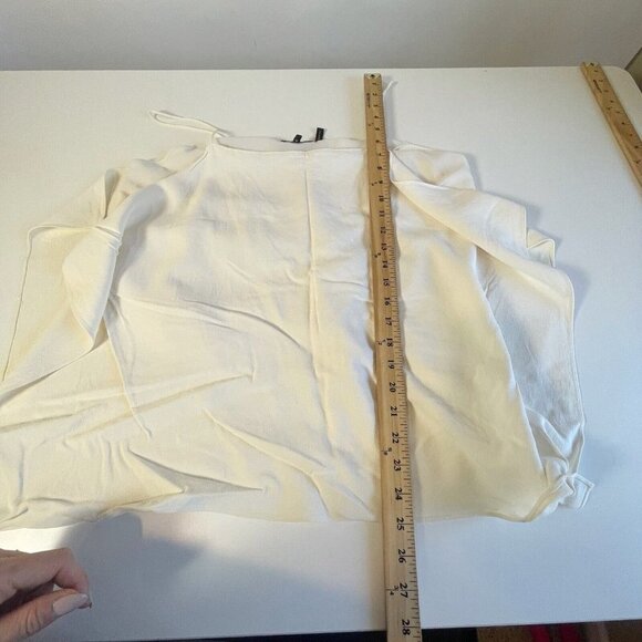 Theory Womens Petteri Rosina Crepe Off Shoulder Cami Tank Top Ivory M Sleeveless - Picture 8 of 8